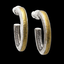 These Gurhan earrings are made of sterling silver and pure 24k gold and are post style. These are from the Galahad collection of Gurhan. A great buy for 24k gold!