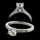 Scott Kay 950 palladium and diamond engagement mounting set with.17ctw of VS F-G quality diamonds. Center stone is a 3/4ct CZ. The ring has milgrained edges and is micro pave. Size 6 3/4 and 2.3mm width. New old stock.  Very nice buy