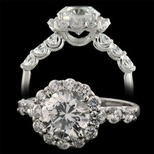 Pearlman's Bridal Diamond halo engagement ring