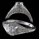 Beautiful and delicate Edwardian era style platinum and diamond ring.  This piece is set with 6 VS F ideal cut diamonds. You'll the fine detail of filigree. 7.2mm tapered.  Ring should have a .40ct - 1.0ct center diamond. (center diamond not included)  Available in 18kt & 14kt white or yellow gold. These ring are die struck, the best made.  Manufactured in the USA