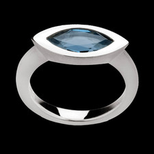 Bastian Inverun Sterling silver marquise blue topaz ring