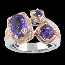 Bellarri Amethyst diamond halo ring