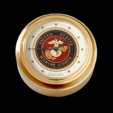 Chelsea Clocks US Marine Corps Waterfall Paperweight Clock