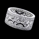 A great, wide diamond pave wedding band by Beverley K, set with .78ctw of diamonds in platinum. This ring measures 10mm in width.
