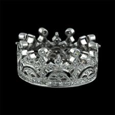 Beverley K 18kt white gold diamond crown wedding band