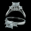 Platinum .58ctw princess cut crown engagement setting by Scott Kay, with knife edge band. This price does not include the center stone. Available in all metals including platinum, white gold, and yellow gold.