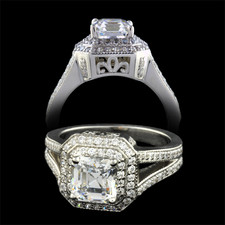 Pearlman's Bridal diamond pave halo engagement ring
