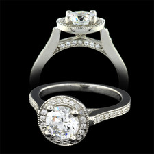 Pearlman's Bridal platinum diamond pave halo engagement ring