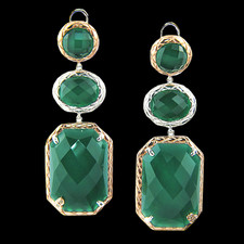 Bellarri green onyx three stone earrings
