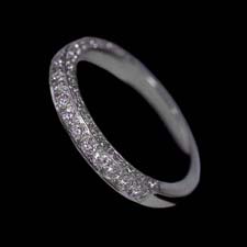 Pearlman's Bridal Platinum 3 sided 1/2 shank diamond pave wedding band