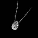 This classy Gumuchian platinum necklace features a .61ct pear shape diamond.