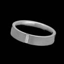 Designed by Christian Bauer, this sharp 5.5mm platinum wedding band features one .17ct baguette diamond. Also available in 18K white or yellow gold.