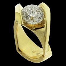 Eddie Sakamoto 18kt yellow gold twisted engagement ring