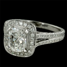 Beverley K split shank cushion diamond ring