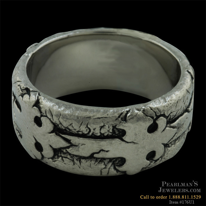 Palladium Sterling Silver Ash Pattern Wedding Band – Long's Jewelers