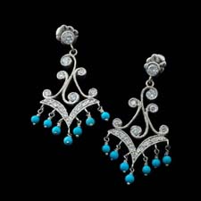 Cathy Carmendy Cathy Carmendy platinum turquoise & diamond earrings