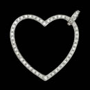 A 18kt white gold diamond heart pendant set with 55 diamonds weighing .74ct total. VS G-H