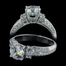 Spark 18k two row of pave engagement ring