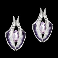 Nicole Barr Purple Enamel on Sterling Silver earrings
