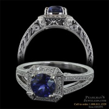 Beverley K Platinum sapphire & diamond ring by Beverly K