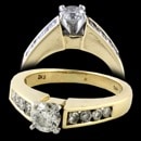 A ladies 14kt yellow gold diamond engagement ring set with 9 diamonds as follows.  1 - 5.0mm .50ct center diamond flanked by 8 -  .05ct .40ct diamonds.  The diamonds average in the SI2 range and K-L color. The ring is a 3.5mm - 2.4mm width, a size 7, and weighs 5.1 grams.  Grading is approximate for the diamonds were not removed. made in the 1990's.  

Ring is in perfect condition and can be sized.