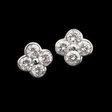 Bridget Durnell Diamond florette earrings.