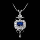 This antique-inspired platinum pendant by Michael Beaudry features an intricate bezel and a 2.82ct. cushion-cut tanzanite with a briolette drop. Call for price and availability.