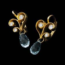 Cathy Carmendy Cathy Carmendy French Lace diamond & aqua earrings