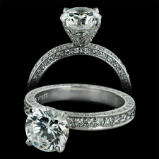 Pearlman's Bridal Platinum three sided diamond enagement ring