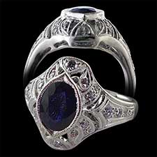 Beverley K Sapphire Art Deco ring