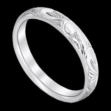 Pearlman's 1930 Vintage Mens 14k white gold scroll wedding band