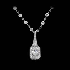Michael Beaudry platinum and oval diamond necklace