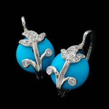 Cathy Carmendy Cathy Carmendy Platinum Turquoise & diamond earrings