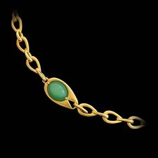 Michael Bondanza yellowgold necklace set with a stunning Green Chrysophrase.  