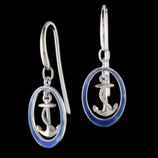 Nicole Barr Blue anchor silver earrings