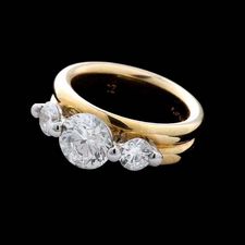 Whitney Boin 18kt yellow gold 7.0mm 3-stone diamond engagement ring with 2 diamonds .65ctw.
