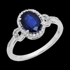 Beverley K blue sapphire milgrain ring
