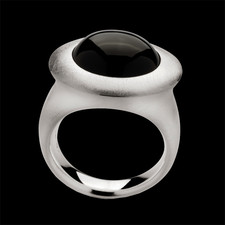 Bastian Inverun Sterling silver oval cabochon black onyx ring