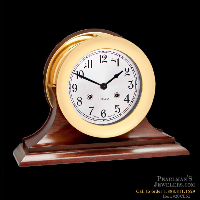 Chelsea Clocks 6\ Shipstrike Clock In Brass On Traditional Base