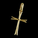 An elegant and beautifully designed 18kt yellow gold split-end cross pendant from the  Charles Green collection. 24mm x 15mm.  Forged! 