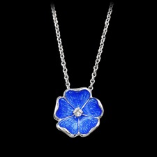 Nicole Barr blue enamel flower necklace