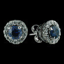 These are a gorgeous pair of the Michael B *Trois* platinum earrings set with blue sapphires.  Two rows of intricate pave surround the sapphires that are .65ctw.  