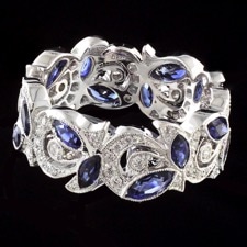 Beverley K Blue sapphire marquise eternity band