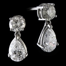 Bridget Durnell Platinum Pear shaped diamond earrings