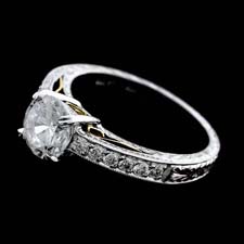 Michael Beaudry platinum diamond semi-mount engagement ring