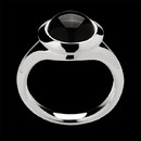 A thoroughly clean and modern style by Bastian Inverun. The ring is bezel set with an oval shape cabochon black onyx.  