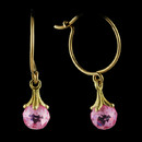 Stunning pair of 18kt yellow gold and pink quartz Paul Morelli earrings.  The pink quartz is 5mm.  Also available with 7mm stones and in platinum.  Call for pricing.