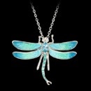 Vitreous Enamel Sterling Silver Blue Dragonfly Nicole Barr Necklace. Blue Topaz and White Sapphire. The pendant is Rhodium Plated for easy care. The measurement of this pendant is 30mm. Adjustable 18 inch chain included.