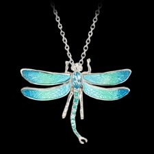 Nicole Barr Silver enamel Topaz and sapphire dragonfly