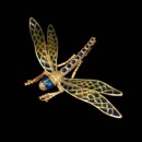 Color takes flight with the creation of the 18kt yellow gold dragonfly from Nouveau Collection. This piece can be worn as a brooch or a pendant.